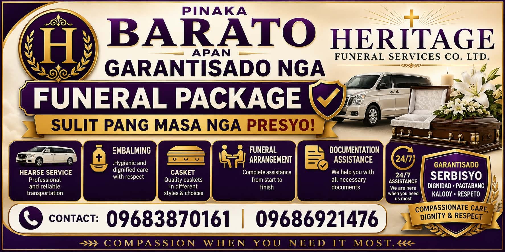 Heritage funeral package promotional artwork
